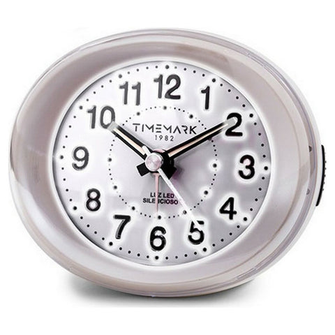 Relógio-despertador analógico Timemark Branco Leve LED Silencioso Snooze Modo noturno 9 x 9 x 5,5 cm (9 x 9 x 5,5 cm)