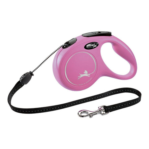 Trela para Cães Flexi NEW CLASSIC Cor de Rosa Tamanho M 5 m