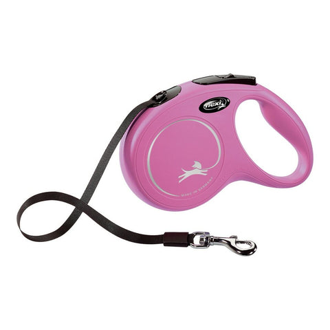 Trela para Cães Flexi NEW CLASSIC 5m Cor de Rosa Tamanho M