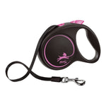 Trela para Cães Flexi BLACK DESIGN 5 m Cor de Rosa Tamanho M