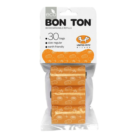 Sacos higiénicos United Pets Bon Ton Regular Cão Laranja (3 x 10 uds)