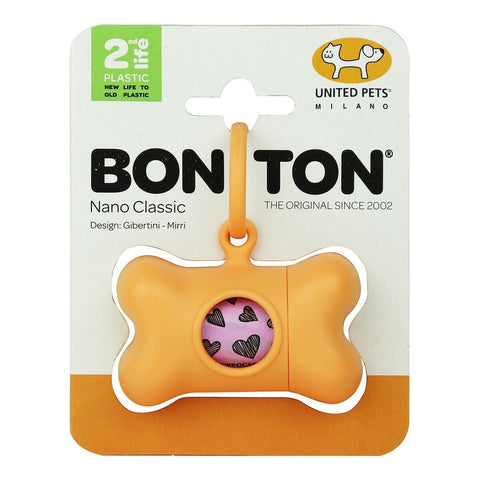 Dispensador de Sacos para Cães United Pets Bon Ton Nano Classic Cão Laranja Plástico reciclado (6 x 3 x 4 cm)