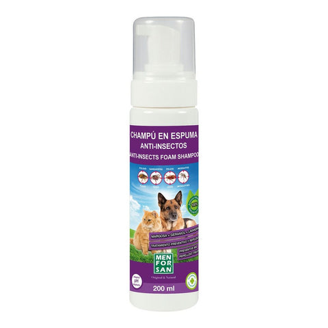 Champô para animais de estimação Menforsan Espuma Repelente de insetos 200 ml