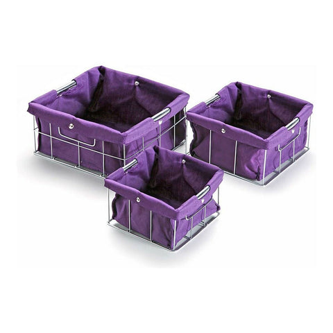 Conjunto de Caixas de Organização Empilháveis Versa 3 Peças (26 x 12 x 26 cm)