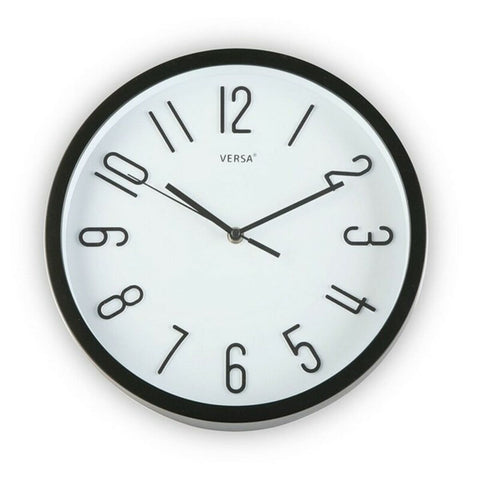 Relógio de Parede Versa Preto Plástico Fusion 4,6 x 30 x 30 cm (Ø 30 cm)