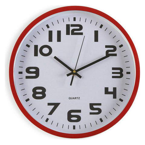 Relógio de Parede Versa Vermelho Plástico 4,2 x 30,5 x 30,5 cm