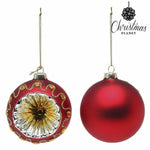 Bolas de Natal 8 cm (2 uds) Cristal Vermelho