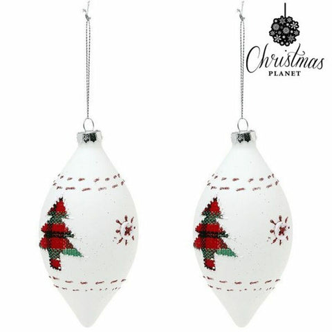 Bolas de Natal (2 uds) Cristal Branco