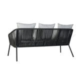 Conjunto de sofá e mesa DKD Home Decor MB-179039 Cinzento Jardim Poliéster Corda Alumínio (151,5 x 72 x 70 cm) (4 pcs)