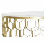 Mesa de apoio DKD Home Decor 81 x 81 x 42 cm Dourado Branco Plástico Mármore Ferro