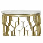 Mesa de apoio DKD Home Decor 30,5 x 30,5 x 50 cm Dourado Branco Plástico Mármore Ferro