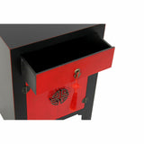 Mesa de Cabeceira DKD Home Decor Preto Vermelho Abeto Madeira MDF 45 x 35 x 66 cm