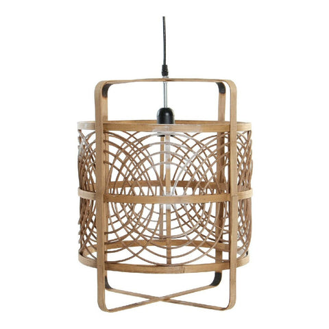 Candeeiro de teto DKD Home Decor Preto Natural Bambu Plástico 50 W 220 V 37 x 37 x 46 cm