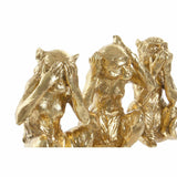 Figura Decorativa DKD Home Decor Dourado Resina Colonial Macaco 13 x 11 x 19,5 cm (3 Peças)