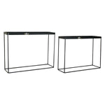 Consola DKD Home Decor Preto Metal Cristal 107,5 x 32,5 x 80,5 cm