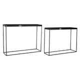 Consola DKD Home Decor Preto Metal Cristal 107,5 x 32,5 x 80,5 cm