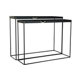 Consola DKD Home Decor Preto Metal Cristal 107,5 x 32,5 x 80,5 cm