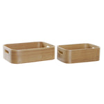 Jogo de Caixas Decorativas DKD Home Decor Natural Madeira MDF 35,5 x 25 x 10 cm