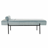 Sofá Chaise Longue DKD Home Decor Preto Azul celeste Metal 140 x 59 x 42 cm