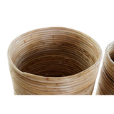 Conjunto de vasos DKD Home Decor Natural Castanho Rotim Bali (31 x 31 x 30,5 cm) (3 pcs)
