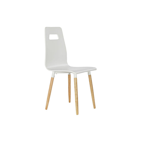 Cadeira de Sala de Jantar DKD Home Decor 43 x 50 x 88 cm Madeira Branco Borracha natural Marrom claro