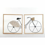 Decoração de Parede DKD Home Decor Preto Bicicleta Metal Madeira MDF (80 x 2.5 x 40 cm) (2 pcs)