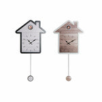 Relógio de Parede DKD Home Decor 32 x 5 x 56 cm Natural Branco Plástico Casa Madeira MDF (2 Unidades)