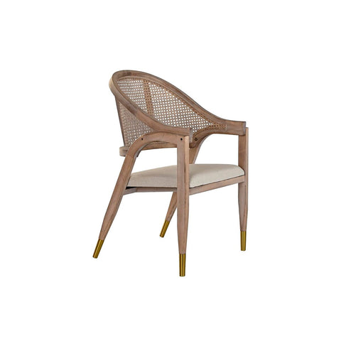 Cadeira com braços DKD Home Decor Bege Poliéster Metal Abeto Plástico 59 x 55 x 88 cm