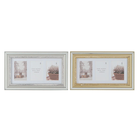 Moldura de Fotos DKD Home Decor Luxury Cristal poliestireno Dourado Prateado Tradicional 46,5 x 2 x 28,5 cm (2 Unidades)