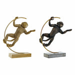 Figura Decorativa DKD Home Decor 33 x 25 x 48 cm Preto Dourado Macaco Moderno (2 Unidades)