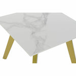 Mesa de apoio DKD Home Decor Cerâmica Dourado Metal Branco Moderno (60 x 60 x 48 cm)