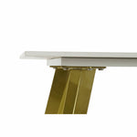 Mesa de apoio DKD Home Decor Cerâmica Dourado Metal Branco Moderno (60 x 60 x 48 cm)