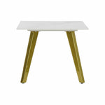 Mesa de apoio DKD Home Decor Cerâmica Dourado Metal Branco Moderno (60 x 60 x 48 cm)