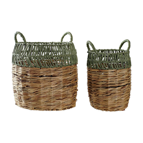 Conjunto de Cestas DKD Home Decor Rotim (33 x 33 x 40 cm)