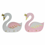 Bengaleiro de parede DKD Home Decor Madeira Infantil Cisne 40 x 4 x 38,5 cm (2 Unidades)