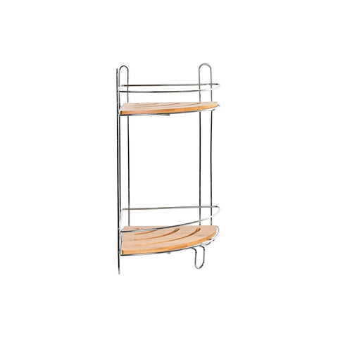 Estante de Esquina DKD Home Decor Natural Bambu Metal cromado inoxidável 2 Prateleiras 19,5 x 19,5 x 36,5 cm