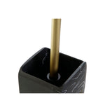 Piaçaba DKD Home Decor Preto Dourado Metal Resina Mármore 9,5 x 9,5 x 37 cm