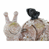 Figura Decorativa DKD Home Decor Verde Cor de Rosa Natural animais Shabby Chic 20,5 x 10 x 17 cm (3 Peças)