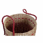 Conjunto de Cestas DKD Home Decor Natural Vermelho Zostera marina (2 pcs) (34 x 34 x 40 cm)