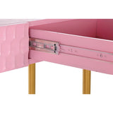 Consola DKD Home Decor Cor de Rosa Dourado Metal Madeira de mangueira Moderno (90 x 45 x 74 cm)