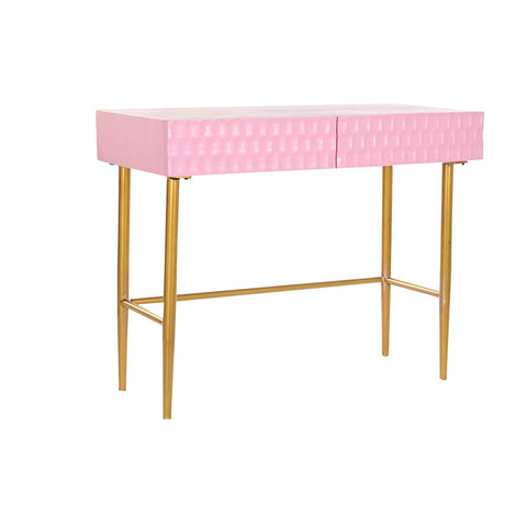 Consola DKD Home Decor Cor de Rosa Dourado Metal Madeira de mangueira Moderno (90 x 45 x 74 cm)