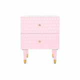 Mesa de Cabeceira DKD Home Decor 52 x 42 x 65 cm Metal Rosa Claro Madeira de mangueira