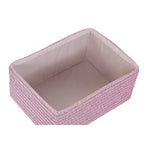 Conjunto de Cestas DKD Home Decor 41 x 29 x 18 cm Prateado Cinzento Cor de Rosa Polipropileno