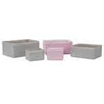 Conjunto de Cestas DKD Home Decor 41 x 29 x 18 cm Prateado Cinzento Cor de Rosa Polipropileno