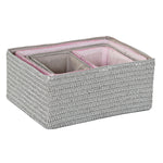 Conjunto de Cestas DKD Home Decor 41 x 29 x 18 cm Prateado Cinzento Cor de Rosa Polipropileno