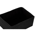 Conjunto de Cestas DKD Home Decor 41 x 30 x 18 cm Preto Branco Polipropileno