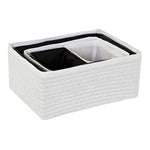 Conjunto de Cestas DKD Home Decor 41 x 30 x 18 cm Preto Branco Polipropileno