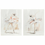 Pintura DKD Home Decor 80 x 3,7 x 100 cm Bailarina Ballet Romântico (2 Unidades)