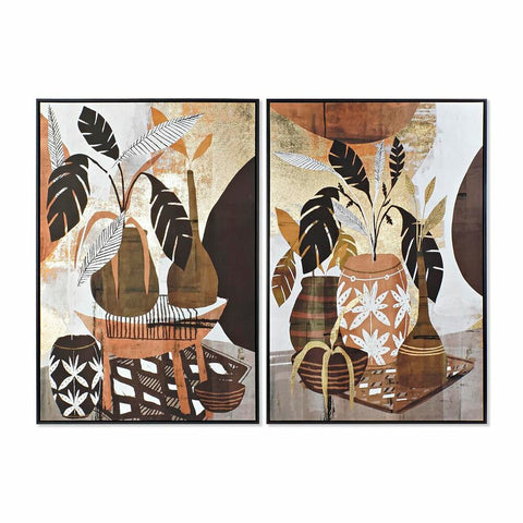 Pintura DKD Home Decor 83 x 4,5 x 123 cm Vaso Colonial (2 Unidades)