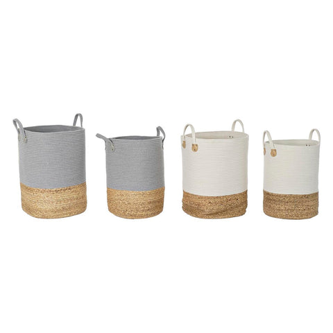 Conjunto de Cestas DKD Home Decor 40 x 40 x 52 cm Fibra natural Boho (2 Unidades)